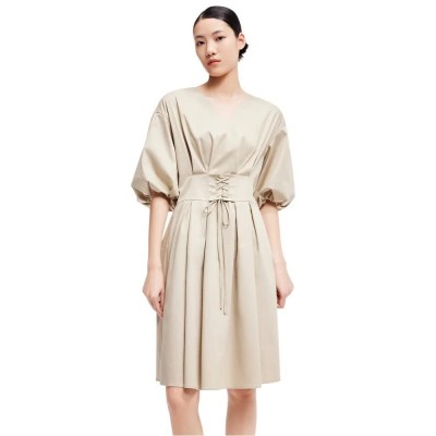 рокля,дамски,поли,и,рокли,lily,vintage,lantern,3,4,sleeve,long,dress,light,green,(beige)