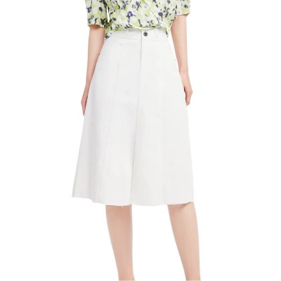 пола,дамски,поли,и,рокли,lily,vintage,split,denim,skirt,white
