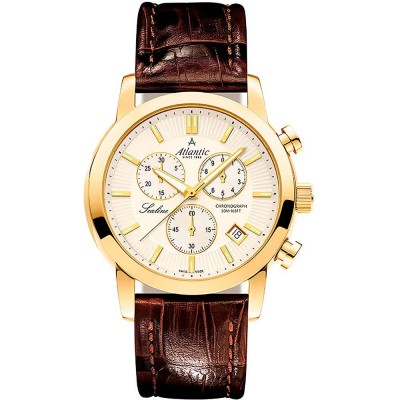 часовник,часовници,atlantic,62450.45.31,watch,yellow,(silver,grey)