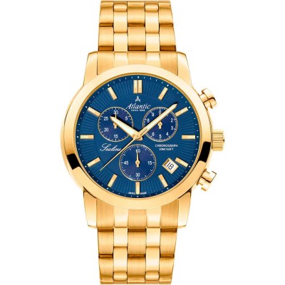 часовник,часовници,atlantic,62455.45.51,watch,golden,(blue)