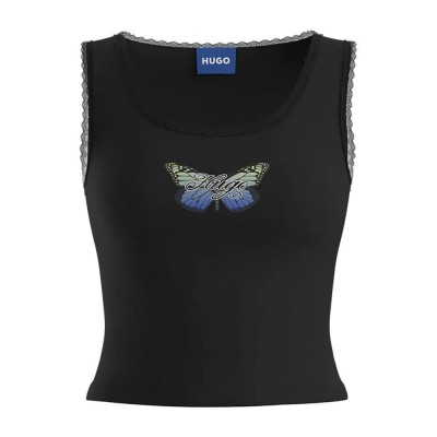 тениска,дамски,тениски,hugo,delarina,blue,sleeveless,t,shirt,black
