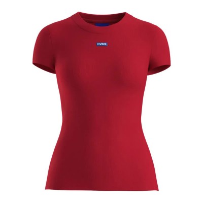 тениска,дамски,тениски,hugo,easy,blue,short,sleeve,t,shirt,red,(dark,red)