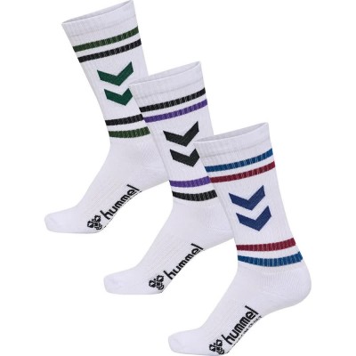 чорапи,дамски,чорапи,hummel,chevron,high,retro,long,socks,3,pairs,white,multicolor,(white)