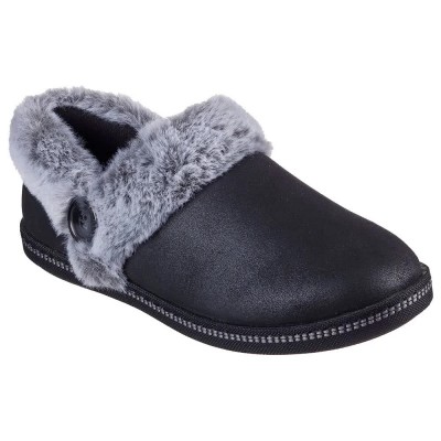 пантофи,дамски,пантофи,skechers,cozy,campfire,french,toast,2,slippers,black,microleather,faux,fur