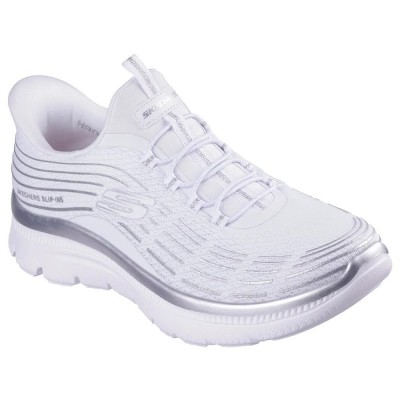обувки,дамски,маратонки,skechers,summits,plus,soft,luster,slip,on,shoes,white,mesh,silver,trim,(multicolor)