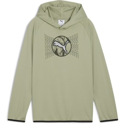 суичър,детски,блузи,puma,active,sports,lightweight,poly,hoodie,lux,army,(green)