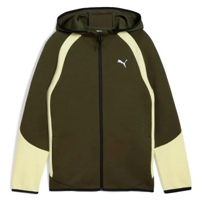 блуза,детски,блузи,puma,evostripe,full,zip,sweatshirt,dark,olive,(green)