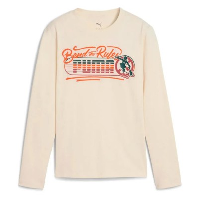 тениска,детски,тениски,puma,mid,90´s,essentials,graphics,long,sleeve,t,shirt,alpine,snow,(beige)