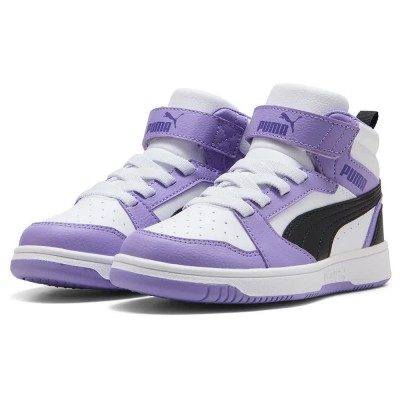 маратонки,детски,маратонки,puma,rebound,v6,mid,ac+,ps,trainers,team,violet,black,white,(white)