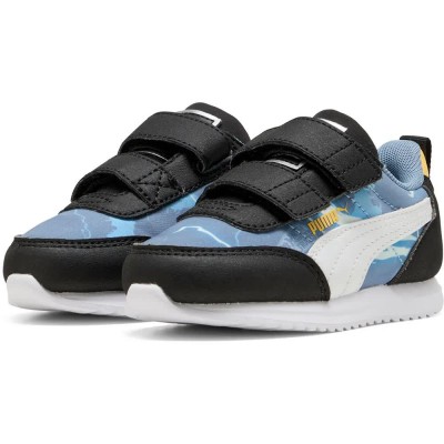 маратонки,детски,маратонки,puma,r78,lightwind,hot,wheels,2,v,trainers,cool,blue,white,sunny,yellow,(blue)