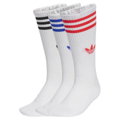 чорапи,мъжки,чорапи,adidas,originals,3,stripes,high,crew,socks,3,units,white,lucid,red,lucid,blue,(white)
