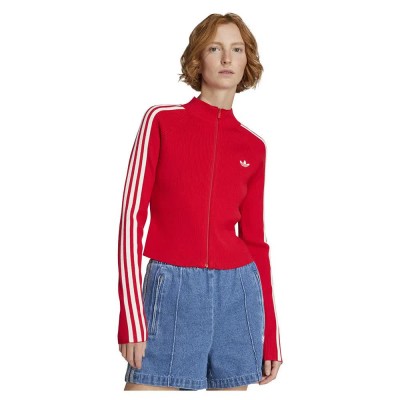 блуза,дамски,блузи,adidas,originals,adicolor,3,stripes,slim,knit,full,zip,sweatshirt,red,(better,scarlet)
