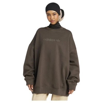 блуза,дамски,блузи,adidas,originals,essentials,linear,oversized,crew,sweatshirt,shadow,olive,(brown)