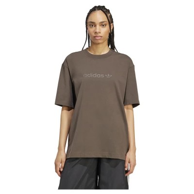 тениска,дамски,тениски,adidas,originals,essentials,linear,oversized,short,sleeve,t,shirt,shadow,olive,(brown)