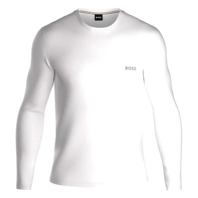 тениска,мъжки,тениски,boss,mix&match,10259900,01,long,sleeve,t,shirt,open,white,(white)