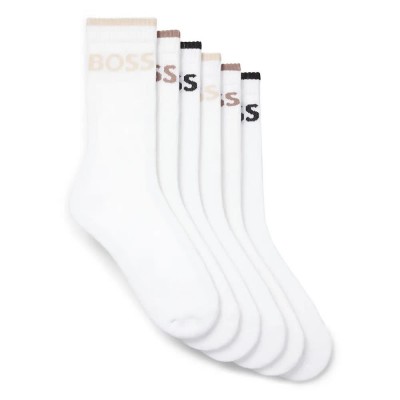 чорапи,мъжки,чорапи,boss,stripcc,10257762,socks,6,pairs,white,(open,miscellaneous)