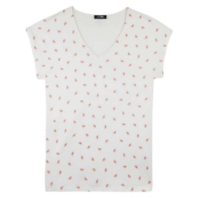 тениска,дамски,тениски,tbs,eddensan,short,sleeve,v,neck,t,shirt,white,(arctique)