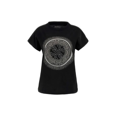 тениска,дамски,тениски,guess,4g,shaded,hotfix,short,sleeve,t,shirt,black,(jet,black,a996)