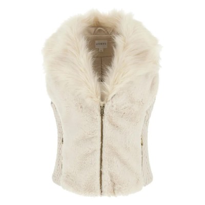потник,дамски,жилетки,guess,amari,faux,fur,vest,beige,(lovers,beach,multi)