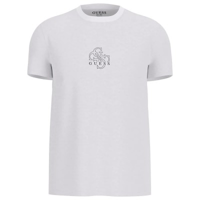 тениска,мъжки,тениски,guess,basic,basic,quattro,g,short,sleeve,t,shirt,pure,white