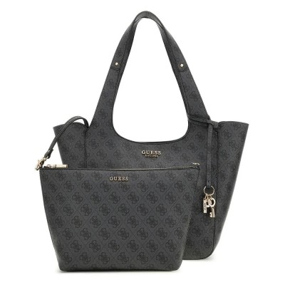 чанта,всички,чанти,guess,calista,2,in,1,tote,bag,coal,logo,(grey)