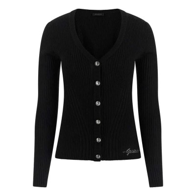 жилетка,дамски,пуловери,дамски,плетени,дрехи,guess,julia,seamless,cardigan,jet,black,a996,(black)