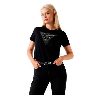 тениска,дамски,тениски,guess,krystal,triangle,short,sleeve,t,shirt,black,(jet,black,a996)