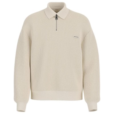 блуза,мъжки,пуловери,guess,jeans,collar,half,zip,sweatshirt,warm,white