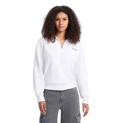 блуза,дамски,блузи,guess,jeans,dark,half,zip,sweatshirt,pure,white,(white)