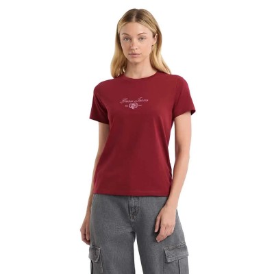тениска,дамски,тениски,guess,jeans,embro,script,short,sleeve,t,shirt,ravishing,red