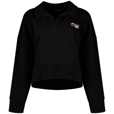блуза,дамски,блузи,guess,jeans,notched,collar,crop,sweatshirt,black,(jet,black,a996)