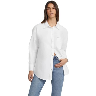 риза,с,дълъг,ръкав,дамски,блузи,дамски,ризи,guess,jeans,oversize,pocket,long,sleeve,shirt,pure,white,(white)