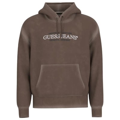 суичър,мъжки,пуловери,guess,jeans,reg,america,trad,hoodie,dark,luxe,brown,mult