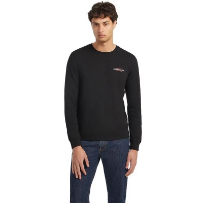 тениска,мъжки,тениски,guess,jeans,slim,american,tradition,long,sleeve,t,shirt,jet,black,a996,(black)