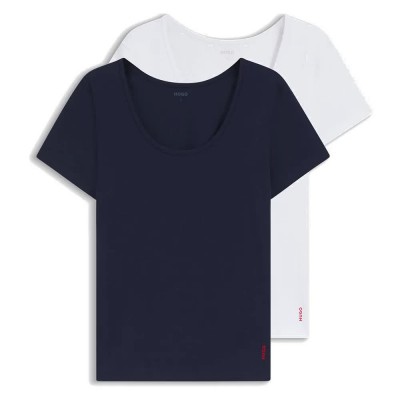дамско,бельо,дамски,бикини,и,танкини,hugo,10272521,short,sleeve,base,layer,2,units,white,blue,(open,blue)