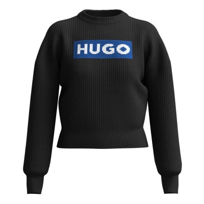 блуза,дамски,пуловери,дамски,плетени,дрехи,hugo,sloger,01,blue,sweater,black,(black)