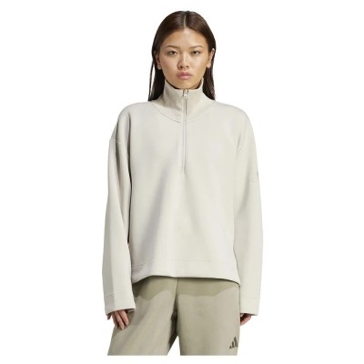 блуза,дамски,блузи,adidas,all,szn,soft,lux,half,zip,sweatshirt,wonder,alumina,(beige)