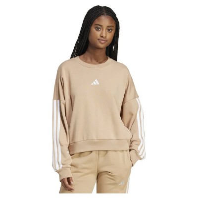 блуза,дамски,блузи,adidas,essentials,3,stripes,french,terry,sweatshirt,warm,sandstone,white,(beige)