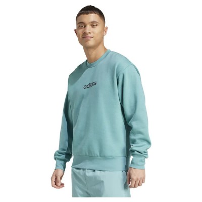 поларена,блуза,мъжки,пуловери,adidas,essentials,linear,fleece,sweatshirt,powder,teal,black