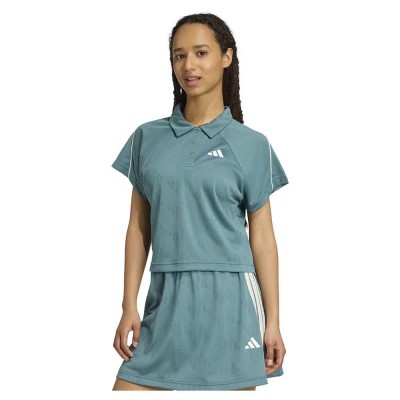 блуза,с,яка,дамски,тениски,adidas,stadium,3,stripes,tennis,inspired,jacquard,polo,short,sleeve,t,shirt,blue,(preloved,teal,off,white)