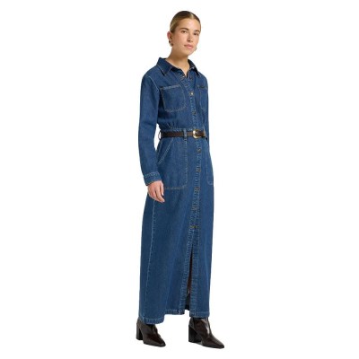 рокля,дамски,поли,и,рокли,lee,denim,utility,long,dress,time,of,our,life,(blue)