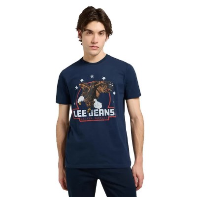 тениска,мъжки,тениски,lee,essential,graphic,short,sleeve,t,shirt,rivet,navy,(blue)