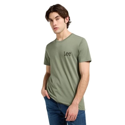 тениска,мъжки,тениски,lee,medium,wobbly,short,sleeve,t,shirt,olive,stone,(green)