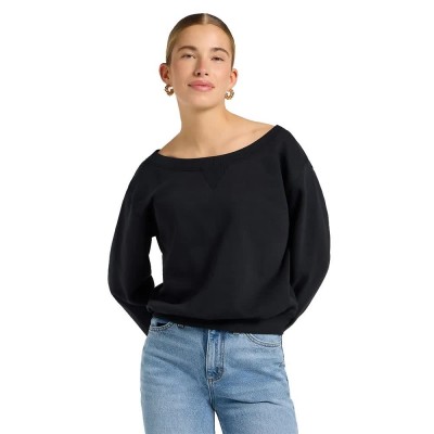 блуза,дамски,блузи,lee,off,shoulder,sweatshirt,unionall,black,(black)