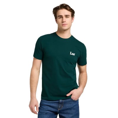 тениска,мъжки,тениски,lee,small,logo,short,sleeve,t,shirt,jade,forest,(green)