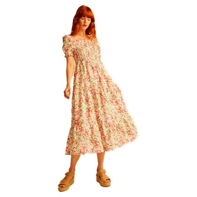 рокля,дамски,поли,и,рокли,&,me,felicia,short,sleeve,long,dress,beige,(pink)