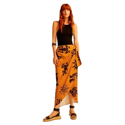 пола,дамски,поли,и,рокли,&,me,nara,long,skirt,orange,(brown)