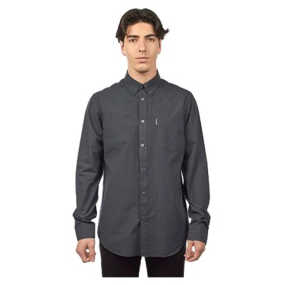 риза,с,дълъг,ръкав,мъжки,ризи,ben,sherman,signature,gingham,long,sleeve,shirt,gray,(grey)