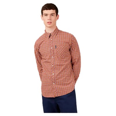 карирана,риза,мъжки,ризи,ben,sherman,signature,house,check,long,sleeve,shirt,orange