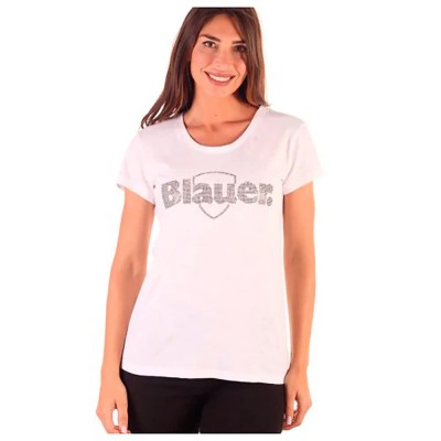 тениска,дамски,тениски,blauer,21sbldh02389,005707,short,sleeve,t,shirt,white